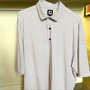 FootJoy Mens Golf Polo XXL White and pink